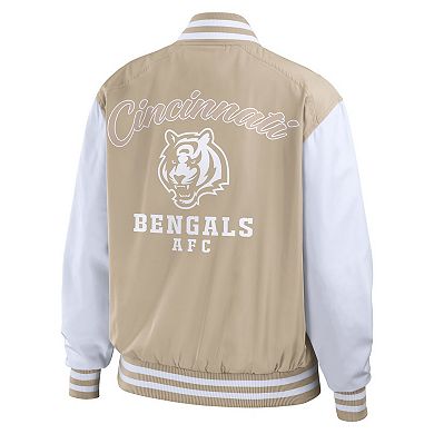 Women's WEAR by Erin Andrews Tan Cincinnati Bengals Tonal Full-Zip Bomber Jacket Tonal Full-Zip Bomber Jacket