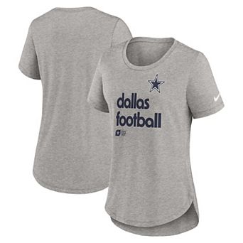 Women's Nike Heather Gray Dallas Cowboys Fashion Tri-Blend T-Shirt