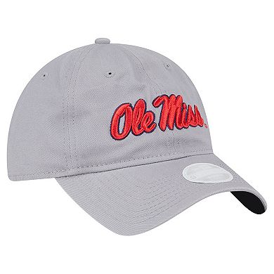 Women's New Era Gray Ole Miss Rebels Logo 9TWENTY Adjustable Hat