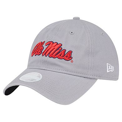 Women's New Era Gray Ole Miss Rebels Logo 9TWENTY Adjustable Hat