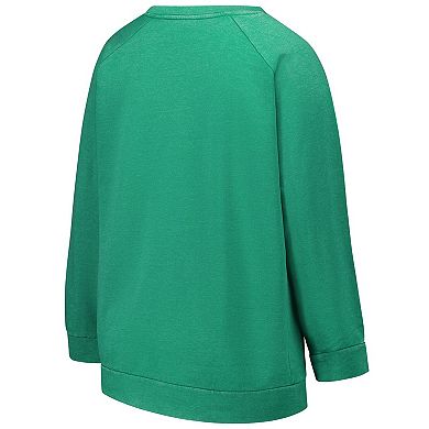 Women's Fanatics Kelly Green Philadelphia Eagles Acid Wash Raglan Pullover Sweatshirt