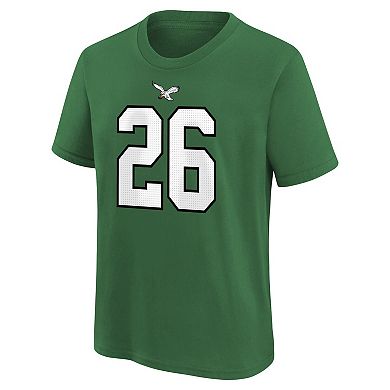 Youth Nike Saquon Barkley Kelly Green Philadelphia Eagles Player Name & Number T-Shirt
