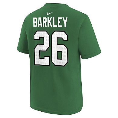 Youth Nike Saquon Barkley Kelly Green Philadelphia Eagles Player Name & Number T-Shirt