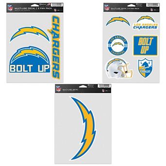 WinCraft Los Angeles Chargers Three-Pack Fan Decal Set