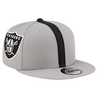 Men's New Era Gray Las Vegas Raiders Helmet 9FIFTY Snapback Hat