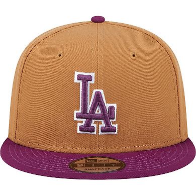 Men's New Era Brown/Purple Los Angeles Dodgers Color Pack Two-Tone 9FIFTY Snapback Hat