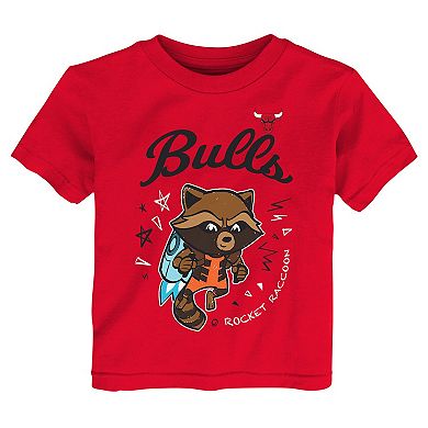 Toddler Heather Gray Chicago Bulls Two-Piece Guardians Of The Galaxy T-Shirt Set