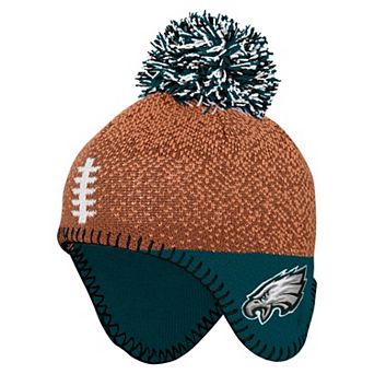 Preschool��Brown Philadelphia Eagles Football Head Knit Hat with Pom