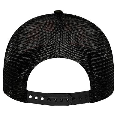 Men's New Era Black/Red Chicago Bulls Tip Off A-Frame Trucker 9FORTY Adjustable Hat