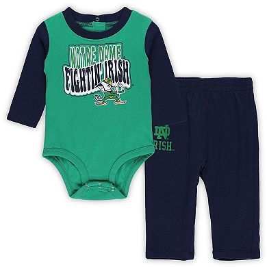 Newborn & Infant Notre Dame Fighting Irish Double Up Long Sleeve Bodysuit & Pant Set
