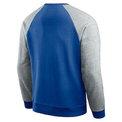 Men's Darius Rucker Collection by Fanatics Blue/Gray Dallas Cowboys Throwback Color Block Raglan Pullover Sweatshirt