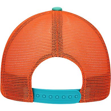 Youth New Era Aqua Miami Dolphins A-Frame 9FORTY Trucker Adjustable Hat