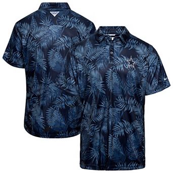 Men's Columbia Navy Dallas Cowboys PFG Super Terminal Tackle�� Omni-Shade�� Polo
