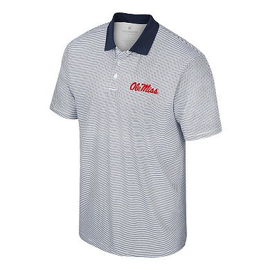 Men's Colosseum Navy Ole Miss Rebels Tuck Striped Polo Shirt