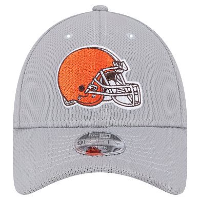 Youth New Era Gray Cleveland Browns Main 9FORTY Adjustable Hat