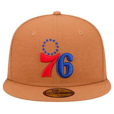 Men's New Era Tan Philadelphia 76ers Color Pack 59FIFTY Fitted Hat