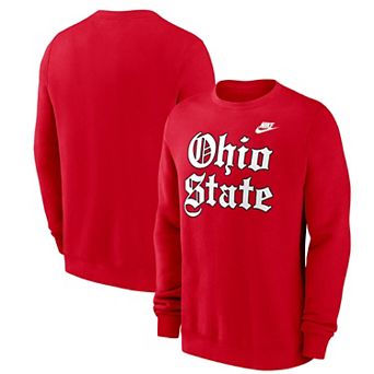 Men's Nike Scarlet Ohio State Buckeyes Old English Fleece Sweatshirt