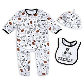 Newborn & Infant WEAR by Erin Andrews Las Vegas Raiders Sleep & Play Set