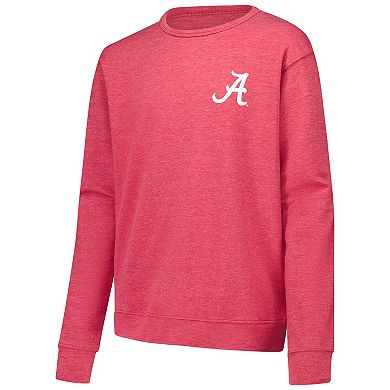 Youth Wes & Willy Crimson Alabama Crimson Tide Tri-Blend Go Wild Pullover Sweatshirt