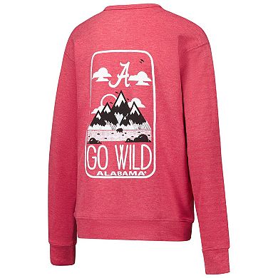 Youth Wes & Willy Crimson Alabama Crimson Tide Tri-Blend Go Wild Pullover Sweatshirt