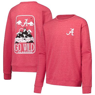 Youth Wes & Willy Crimson Alabama Crimson Tide Tri-Blend Go Wild Pullover Sweatshirt