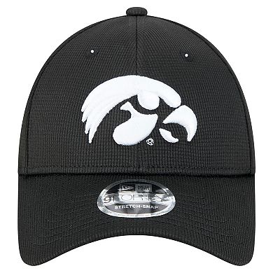 Men's New Era Black Iowa Hawkeyes Pivot 9FORTY Stretch-Snap Adjustable Hat
