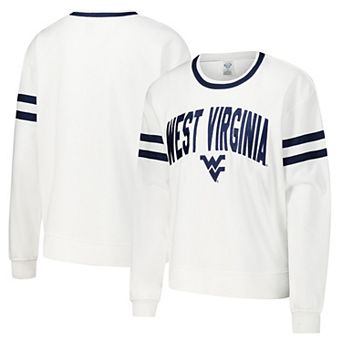 Women's Concepts Sport White West Virginia Mountaineers Borough French Terry Arch Over Long Sleeve T-Shirt