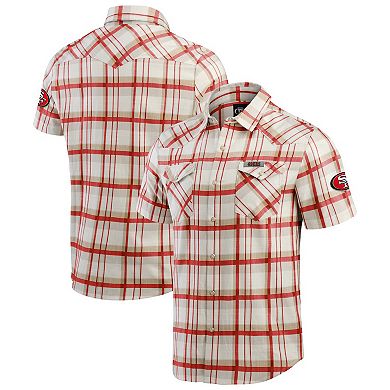Men's Darius Rucker Collection by Fanatics Scarlet San Francisco 49ers Plaid Full-Snap Shirt