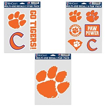 WinCraft Clemson Tigers Three-Pack Fan Decal Set