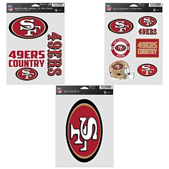 WinCraft San Francisco 49ers Three-Pack Fan Decal Set