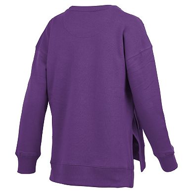 Women's Pressbox Purple LSU Tigers Pocketed Arch Pullover Sweatshirt