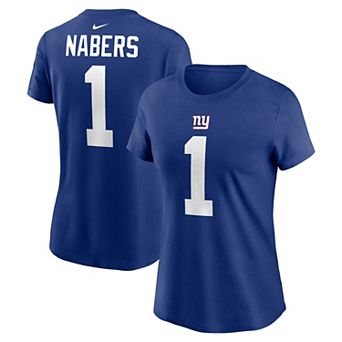 Women's Nike Malik Nabers Royal New York Giants Name & Number T-Shirt