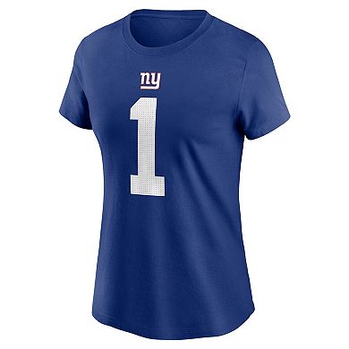 Women's Nike Malik Nabers Royal New York Giants Name & Number T-Shirt