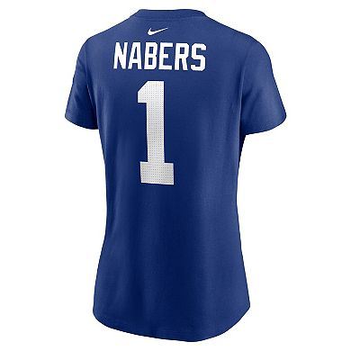Women's Nike Malik Nabers Royal New York Giants Name & Number T-Shirt