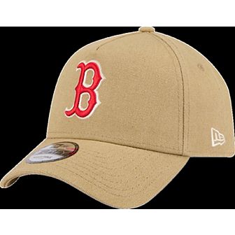 Men's New Era Khaki Boston Red Sox Logo Essentials 9FORTY A-Frame Adjustable Hat
