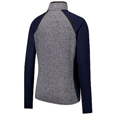 Women's Navy/Heather Gray Penn State Nittany Lions Finalist Raglan Quarter-Zip Jacket