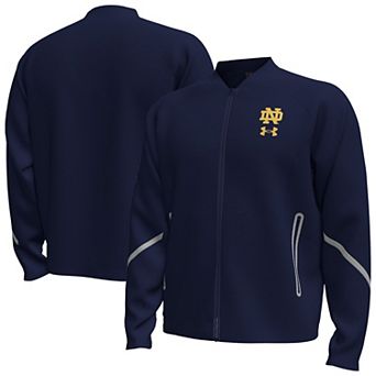 Men's Under Armour Navy Notre Dame Fighting Irish Unstoppable Full-Zip Bomber Jacket