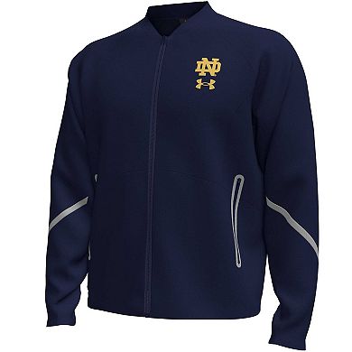 Men's Under Armour Navy Notre Dame Fighting Irish Unstoppable Full-Zip Bomber Jacket