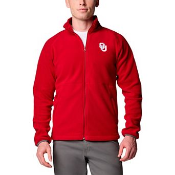 Men's Columbia Crimson Oklahoma Sooners Big & Tall Flanker�� IV Fleece Raglan Full-Zip Jacket