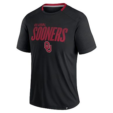 Men's Fanatics Black Oklahoma Sooners Defender Fade Slant T-Shirt