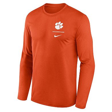 Men's Nike Orange Clemson Tigers Primary Stack Legend Long Sleeve T-Shirt