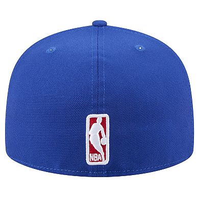 Men's New Era Royal Philadelphia 76ers Throwback Pennant 59FIFTY Fitted Hat