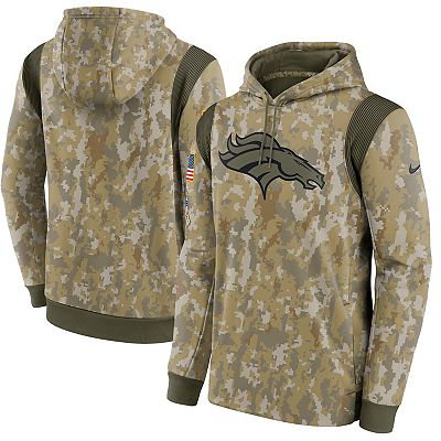 Men s Nike Camo Denver Broncos Salute To Service Therma Performance Pullover Hoodie
