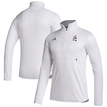Men's adidas White Texas A&M Aggies Ol' Sarge Sideline Knit Quarter-Zip Pullover Top