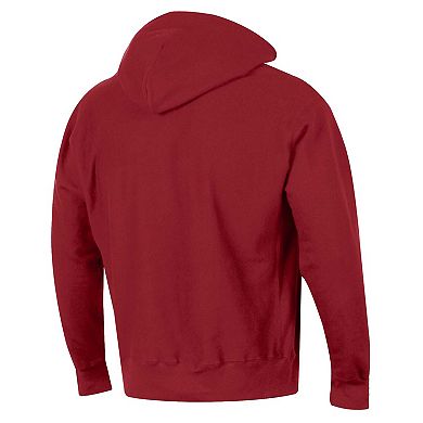 Men's Champion Crimson Oklahoma Sooners Vault Late Night Reverse Weave Pullover Hoodie