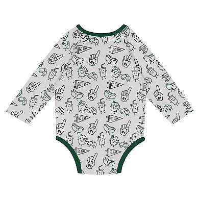 "Newborn & Infant Milwaukee Bucks Little Champ Long Sleeve Bodysuit, Pants & Cuffed Knit Hat 3-Piece Set"