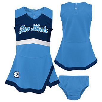 Girls Preschool Carolina Blue North Carolina Tar Heels Two-Piece Cheer Captain Jumper Dress & Bloomers Set