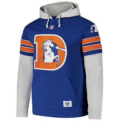 Men s 47 Royal Denver Broncos Double Header Blitz Throwback Cornerback Pullover Hoodie