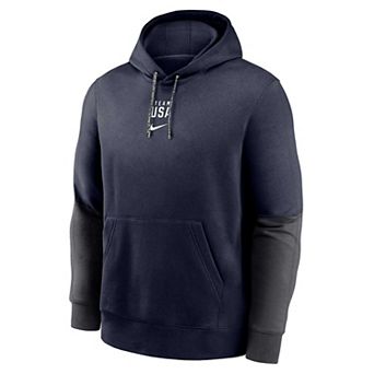 Youth Nike Navy Team USA Color-Block Pullover Hoodie