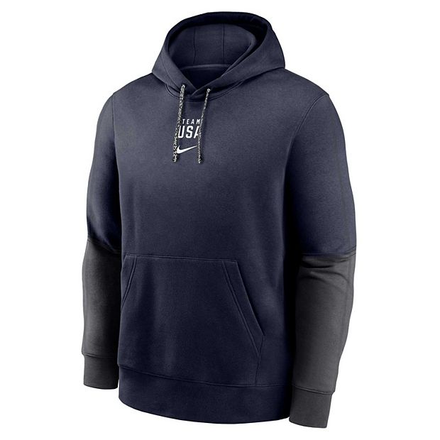 Youth Nike Navy Team USA Color Block Pullover Hoodie